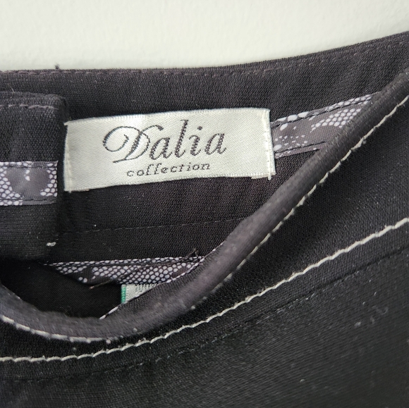 Vintage Dahlia Black Lined Polyester Maxi Skirt sz 14 - Picture 5 of 10